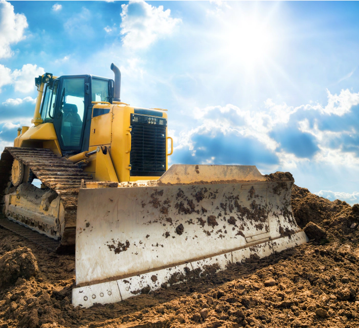 dirt removal using bulldozer